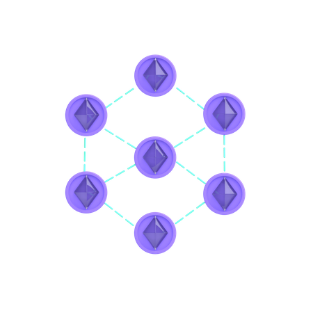 Ethereum Blockchain  3D Illustration