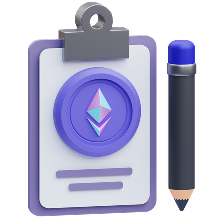 Ethereum Clipboard  3D Icon