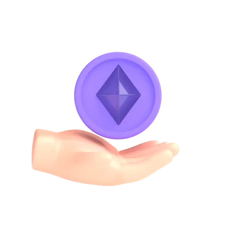 Ethereum Coin  3D Illustration