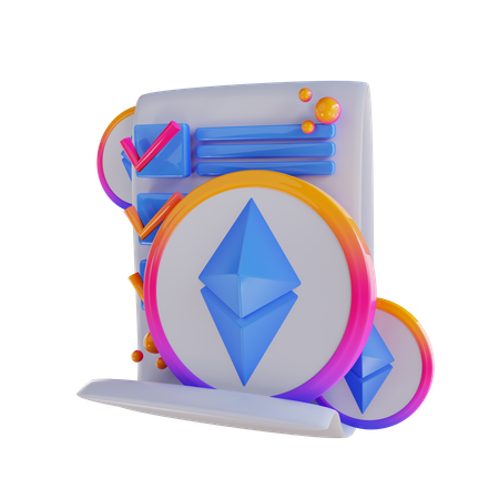 Contrato inteligente Ethereum  3D Icon