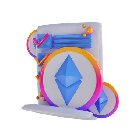 Contrato inteligente Ethereum  3D Icon