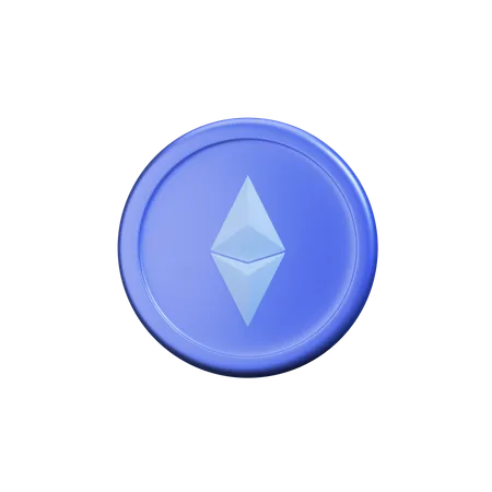 Moneda criptográfica Ethereum  3D Icon