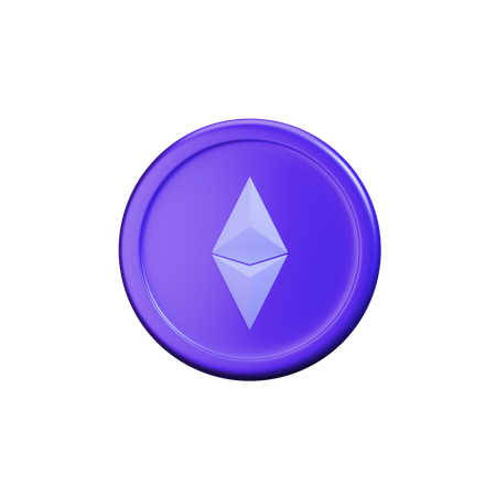 Moneda criptográfica Ethereum  3D Icon