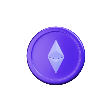 Moneda criptográfica Ethereum  3D Icon