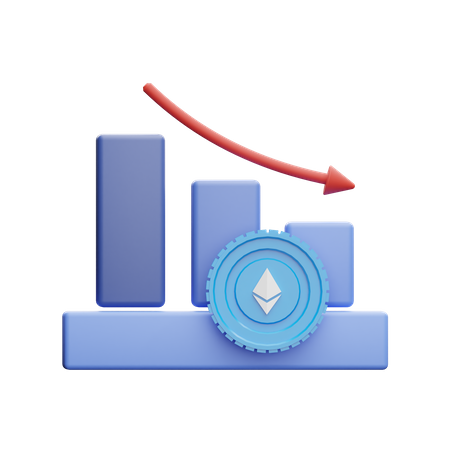 Ethereum Negative Chart  3D Illustration