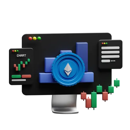 Ethereum Trading Website  3D Illustration