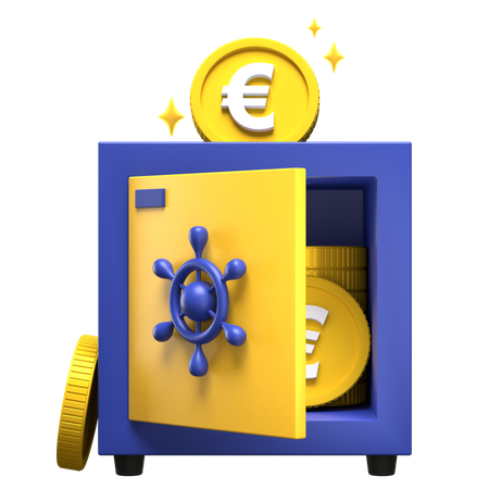 Euro-Bankschließfach  3D Illustration