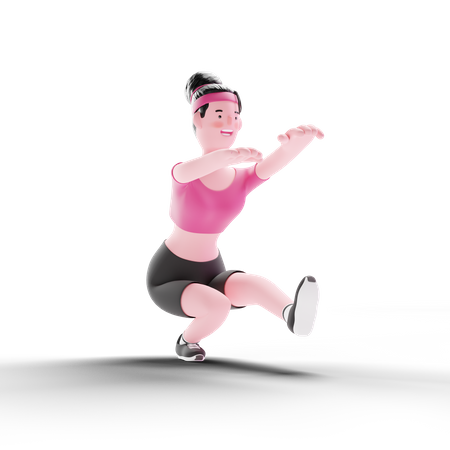 Exercício de perna de mulher  3D Illustration