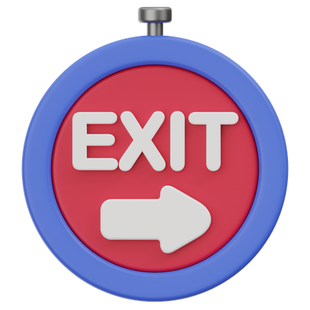 Exit Sign  3D Icon