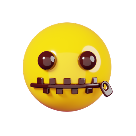 Face And Zipped Mouth Emoji  3D Emoji