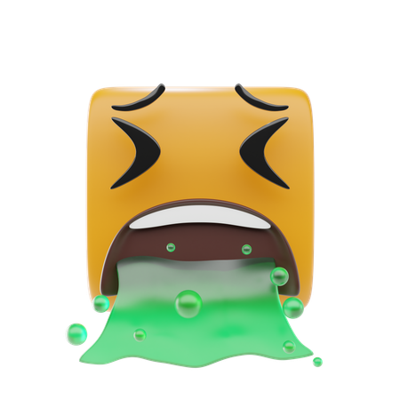 Face Vomiting Emoji  3D Icon