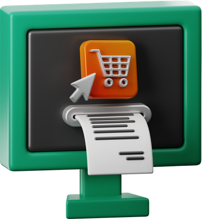 Factura de compras en línea  3D Icon