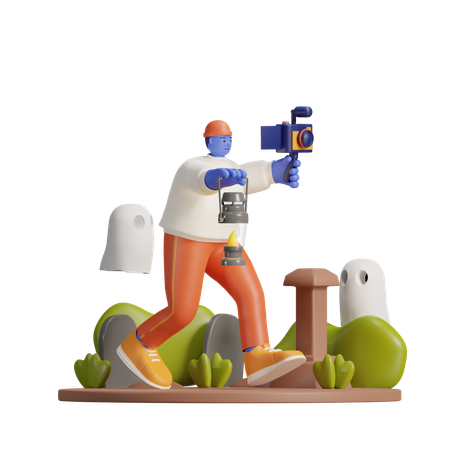 Vlogger fantasma  3D Illustration