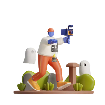 Vlogger fantasma  3D Illustration