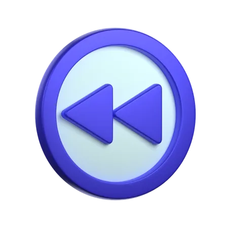 Fast Backward Button  3D Icon