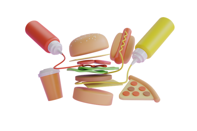 Fastfood  3D Illustration