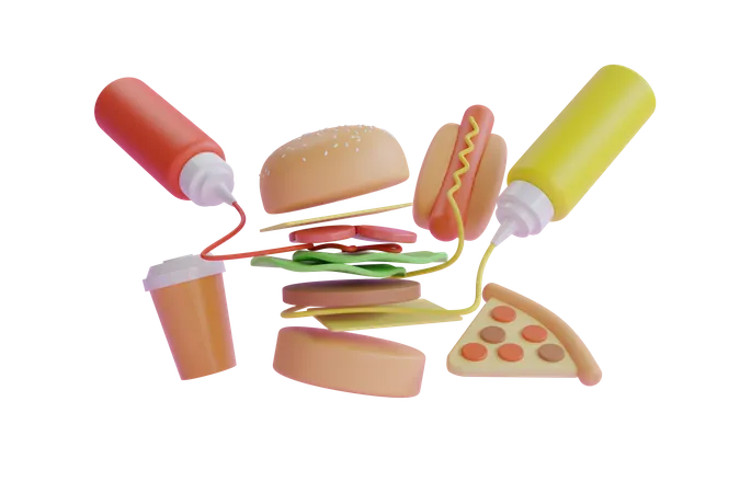 Fastfood  3D Illustration