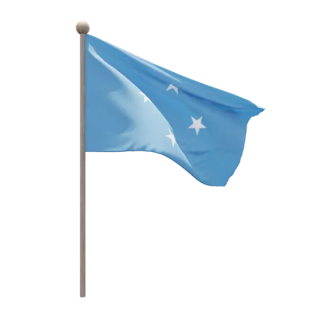 Federated States of Micronesia Flagpole  3D Icon