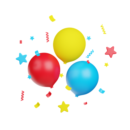 Feier Luftballons  3D Icon