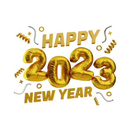 Feliz año nuevo 2023  3D Icon