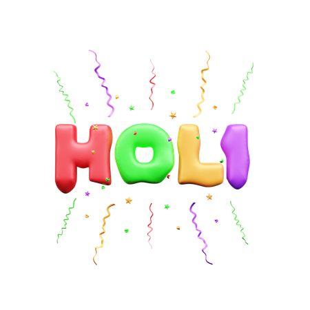 Texto feliz holi  3D Icon