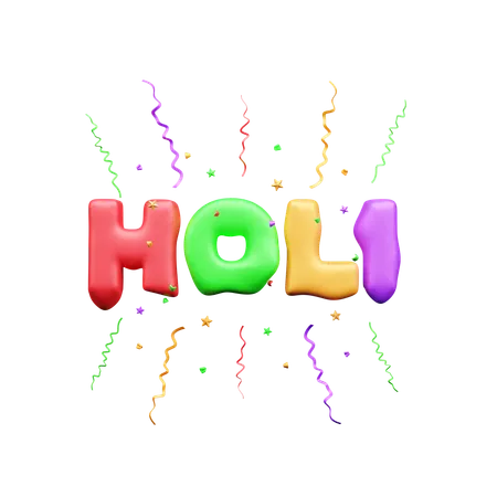 Texto feliz holi  3D Icon