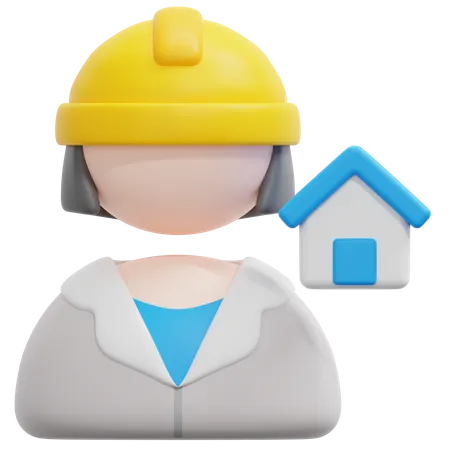 Female Architect  3D Icon