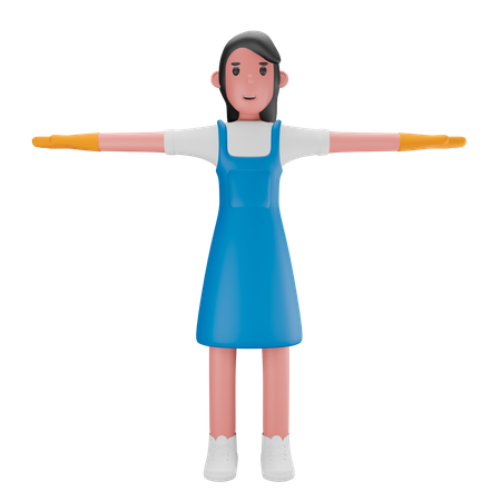 Female Cleaner  3D Illustration