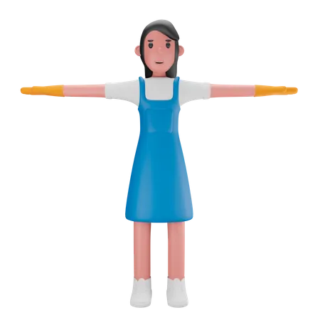 Female Cleaner  3D Illustration