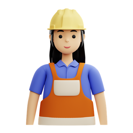 Female Construction Worker  3D Icon