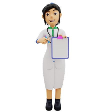 Female doctor giving medicine prescription  3D Illustration