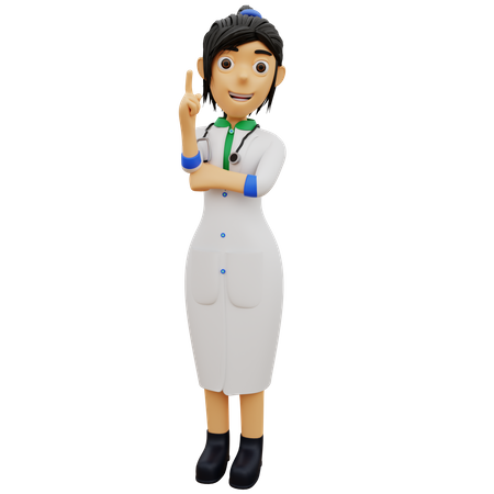 Female Doctor with idea  3D Illustration