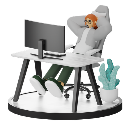 Female doing relaxing after work  3D Illustration