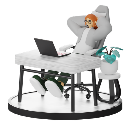 Female doing relaxing after work  3D Illustration