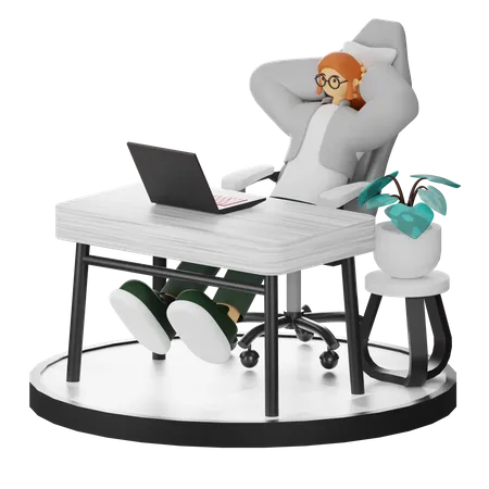 Female doing relaxing after work  3D Illustration