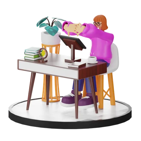 Female Doing Relaxing After Work  3D Illustration