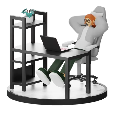 Female doing relaxing after work  3D Illustration