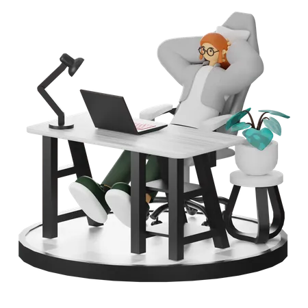 Female doing relaxing after work  3D Illustration