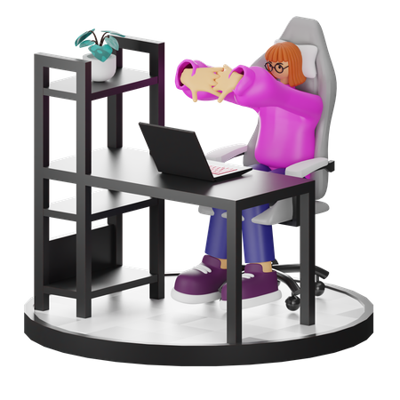 Female Doing Relaxing After Work  3D Illustration