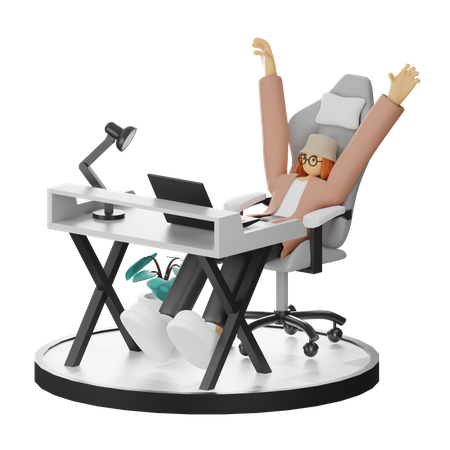 Female Doing Relaxing After Work  3D Illustration