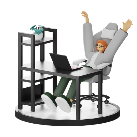 Female doing relaxing after work  3D Illustration