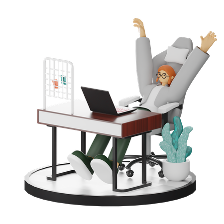 Female doing relaxing after work  3D Illustration