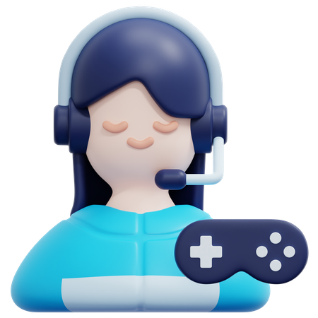 Female Gamer  3D Icon