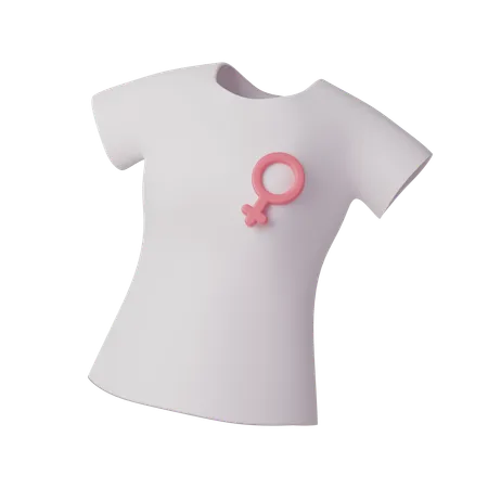 Female T Shirt  3D Icon