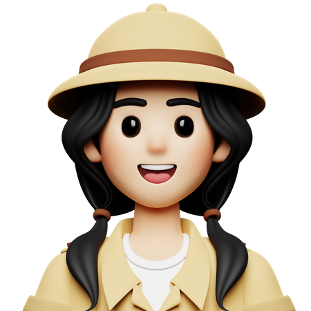 Female Zoo Keeper  3D Icon