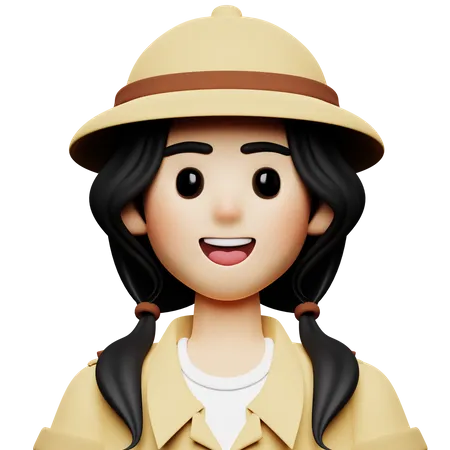 Female Zoo Keeper  3D Icon