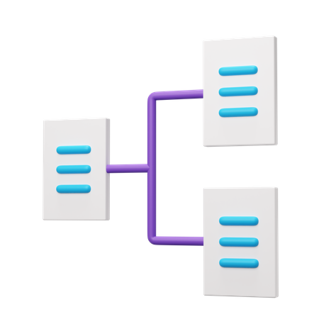 File Hierarchy  3D Illustration