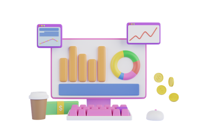 Financial analytics  3D Illustration