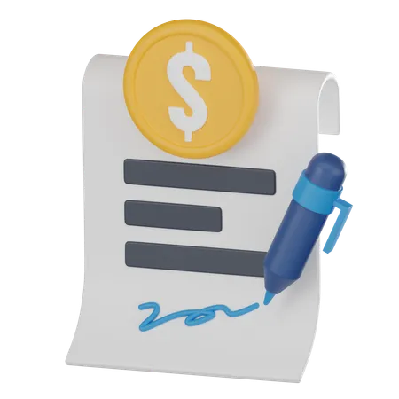 Financial Contract  3D Icon