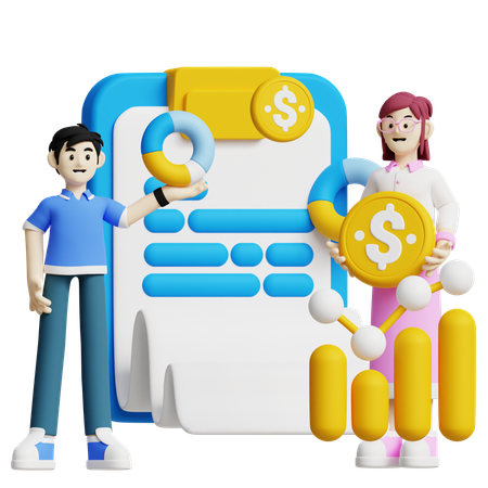 Financial Report  3D Icon